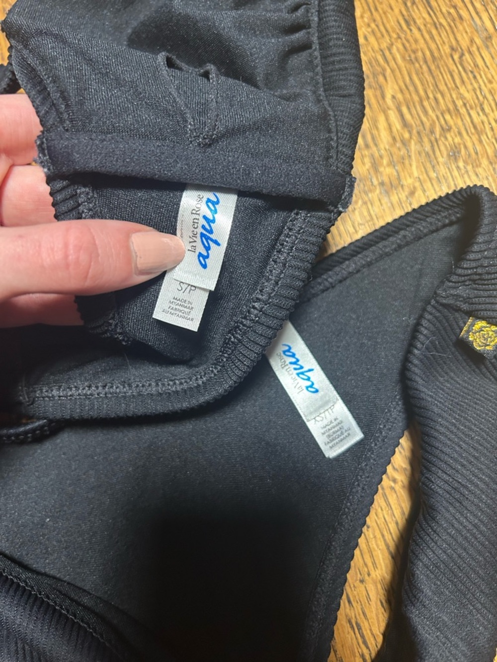 Aqua Black Ribbed Bikini Set - Picture 2 of 2